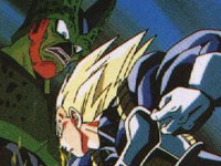 Vegeta se enfrenta, sin dificultad, a Cell en su segundo estado