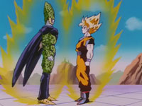 Gokuh y Cell, los dos mejores, frente a frente