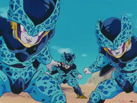 Cell provoca a Son Gohan, lanzando los Petit Cells contra sus amigos