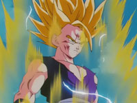 Son Gohan transformado en Super Saiya-jin 2, tras la destruccin de A-16