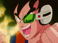Ginyu com o corpo de Goku, tentando em vo demonstrar a todos seu novo poder