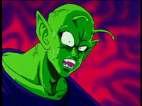 Piccolo astonished because of the force of Raditz