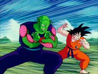 Goku e Piccolo formam equipa contra Raditz