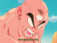 Ten Shin Han desperate beacuse of brutal force of Nappa