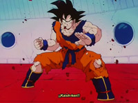 Goku finalizando seu treinamento espacial