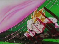 Son Goku repele el poderoso ataque de Freezer